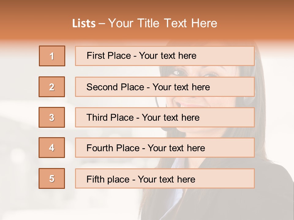 Office Woman Happiness PowerPoint Template