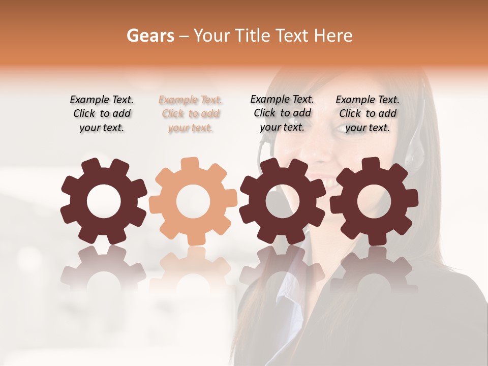 Office Woman Happiness PowerPoint Template