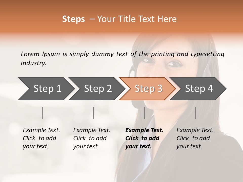Office Woman Happiness PowerPoint Template