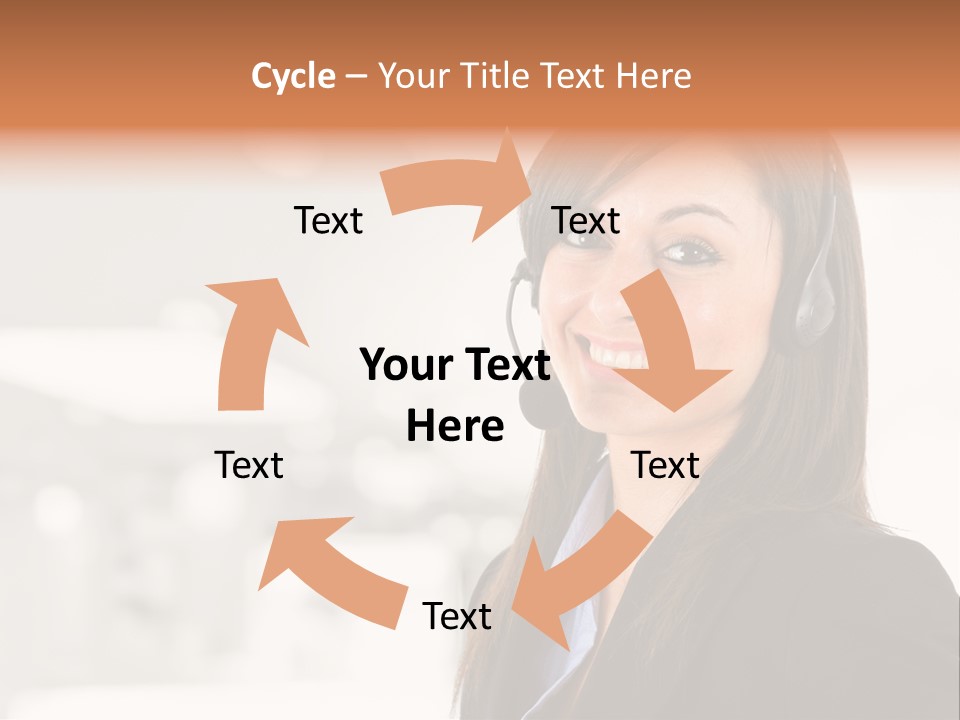 Office Woman Happiness PowerPoint Template