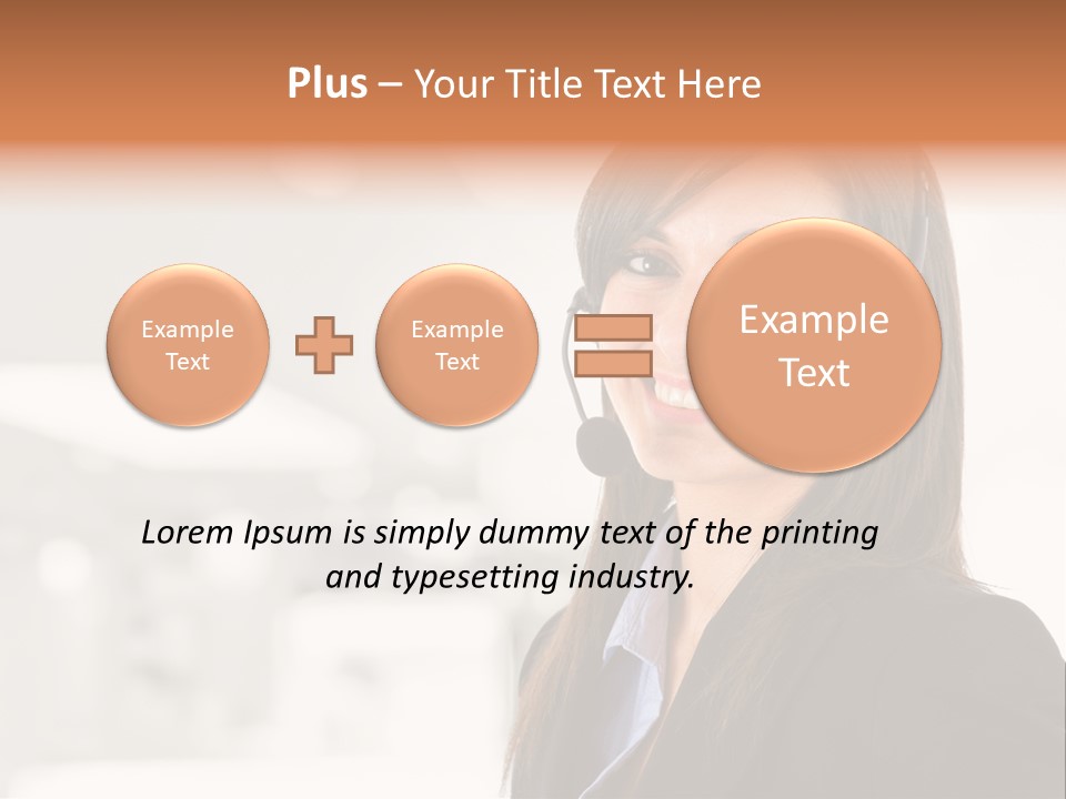 Office Woman Happiness PowerPoint Template