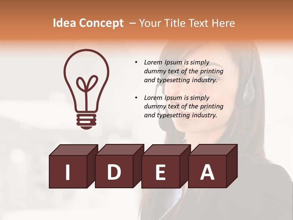 Office Woman Happiness PowerPoint Template