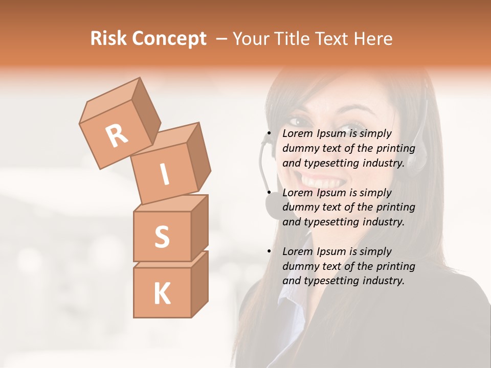 Office Woman Happiness PowerPoint Template