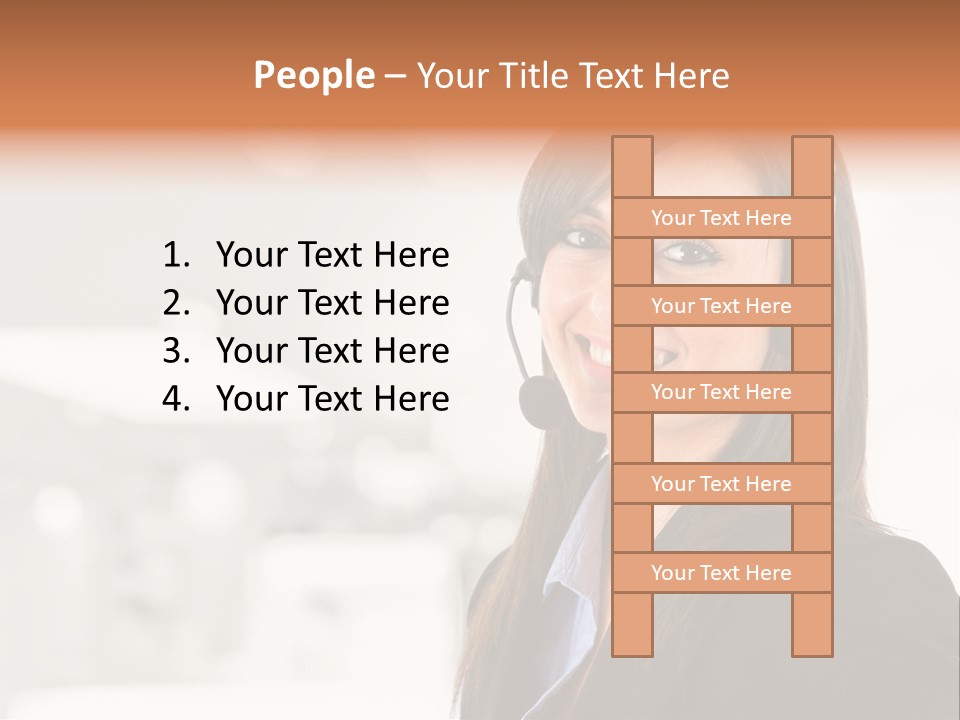 Office Woman Happiness PowerPoint Template