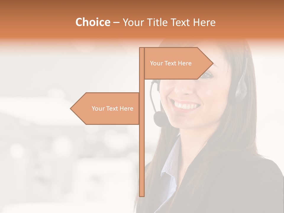 Office Woman Happiness PowerPoint Template