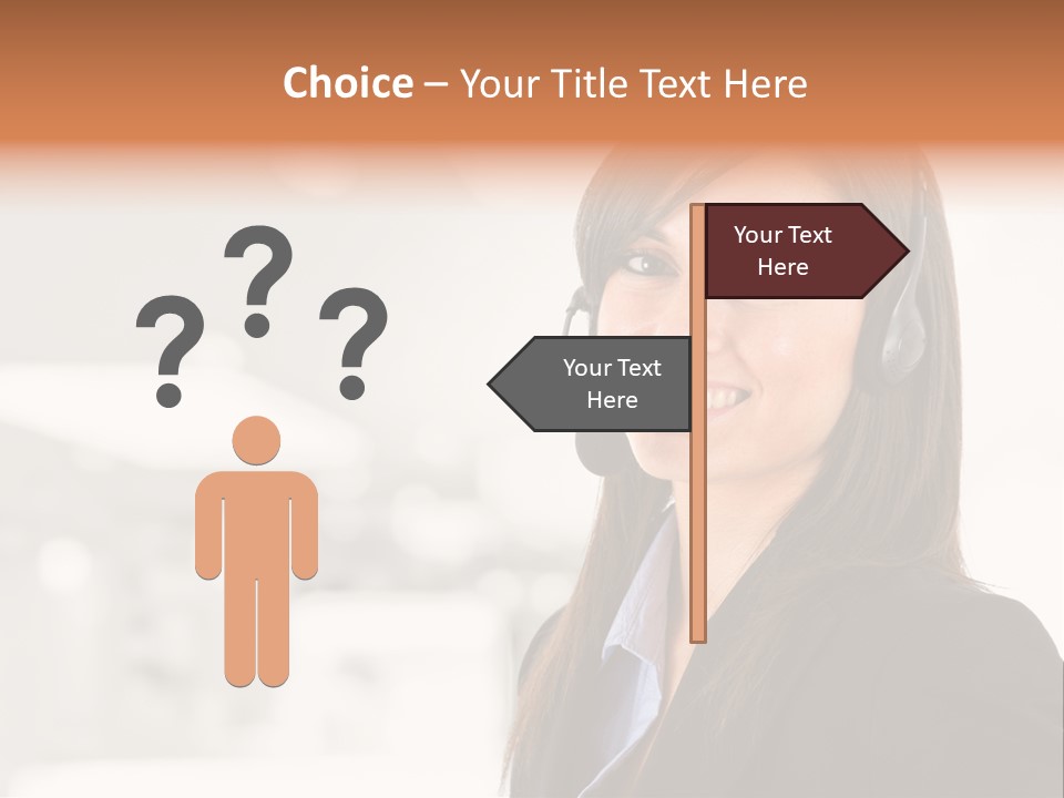 Office Woman Happiness PowerPoint Template