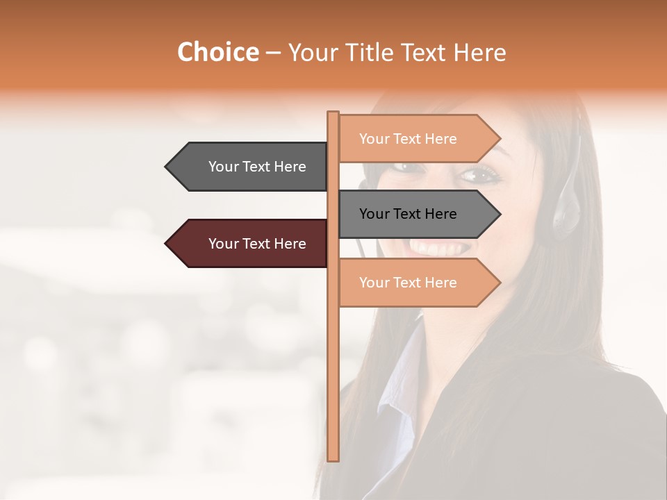 Office Woman Happiness PowerPoint Template