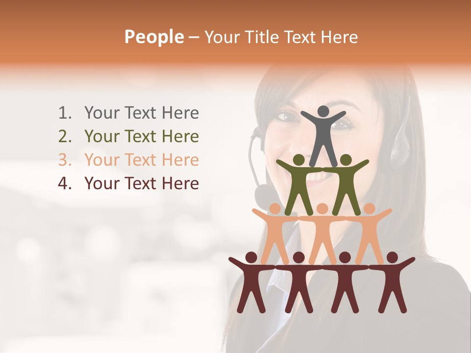 Office Woman Happiness PowerPoint Template