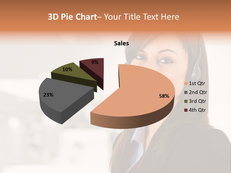 Office Woman Happiness PowerPoint Template