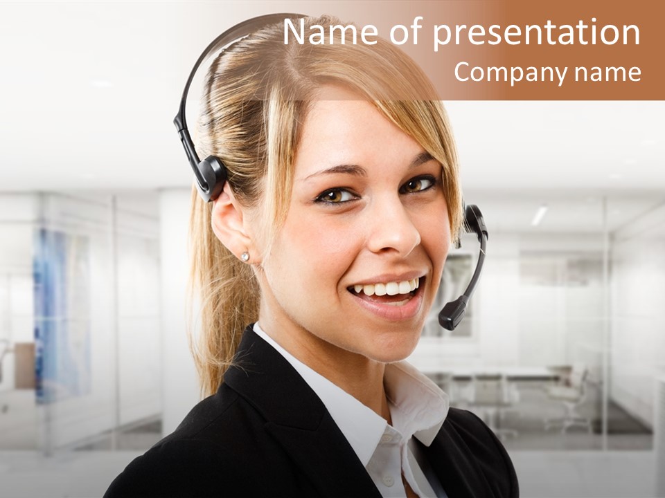 Headphone People Communication PowerPoint Template