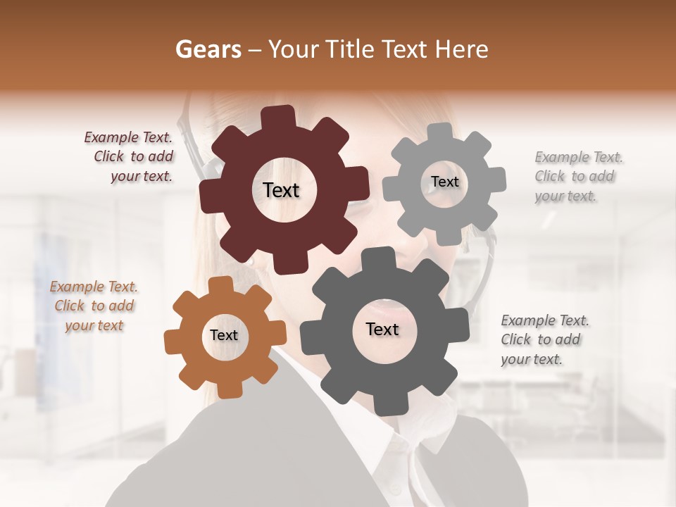 Headphone People Communication PowerPoint Template