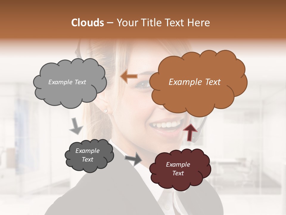 Headphone People Communication PowerPoint Template