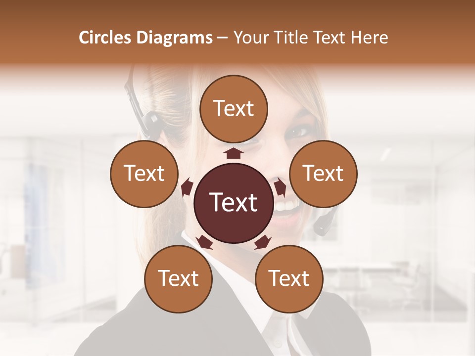 Headphone People Communication PowerPoint Template