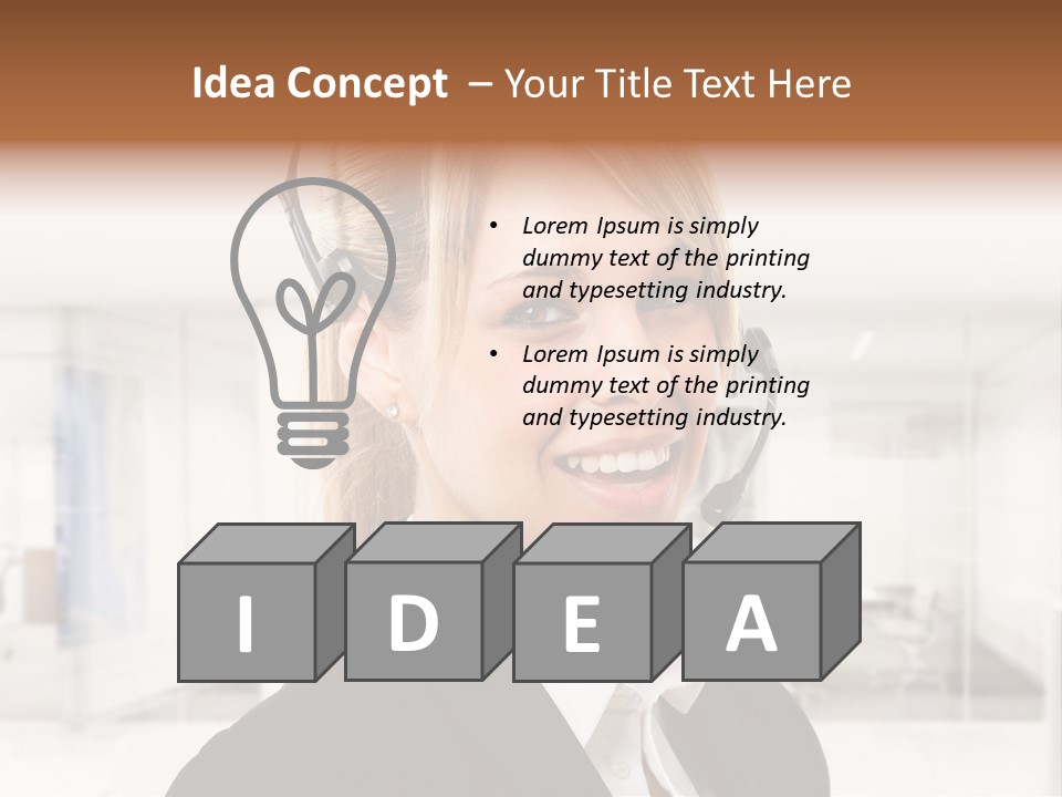 Headphone People Communication PowerPoint Template