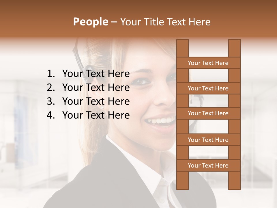 Headphone People Communication PowerPoint Template
