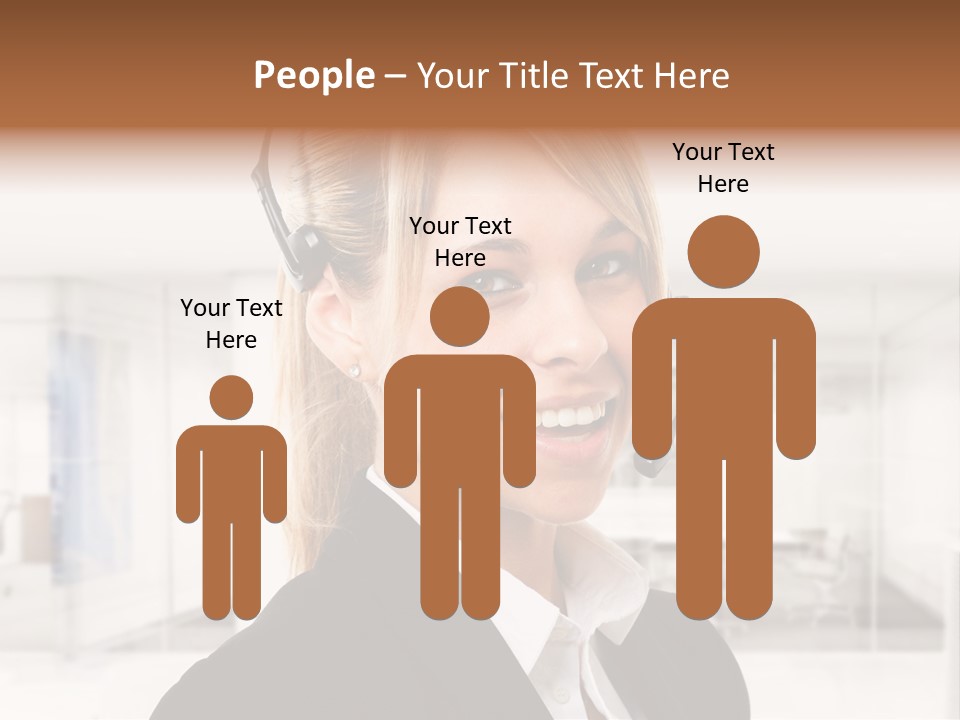 Headphone People Communication PowerPoint Template