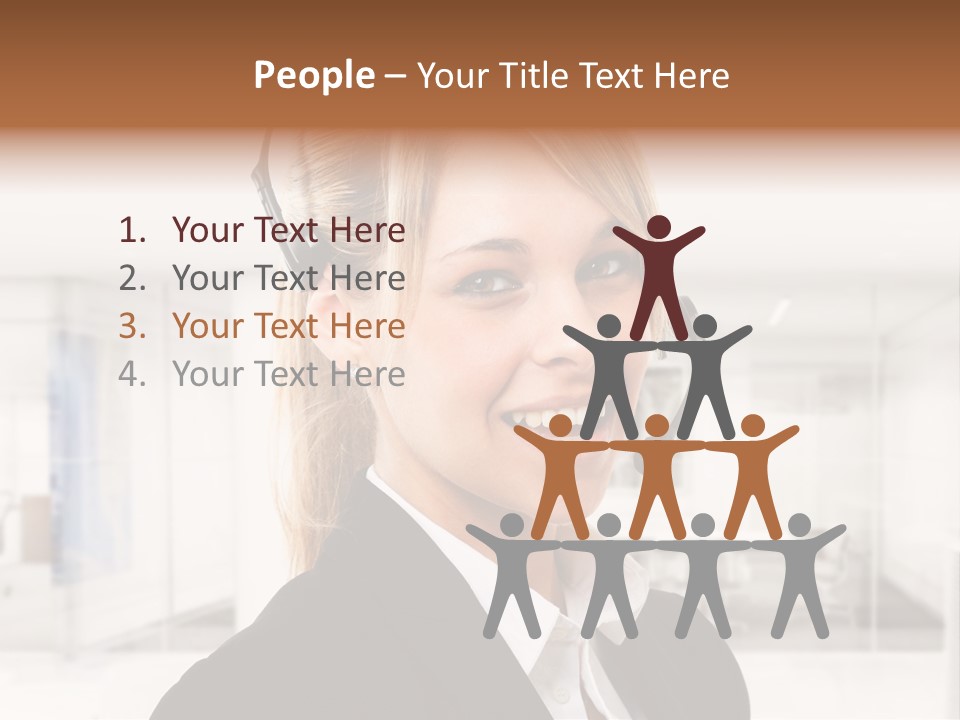 Headphone People Communication PowerPoint Template