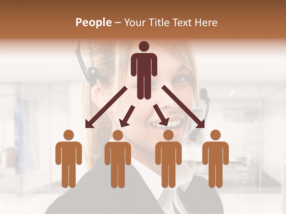 Headphone People Communication PowerPoint Template