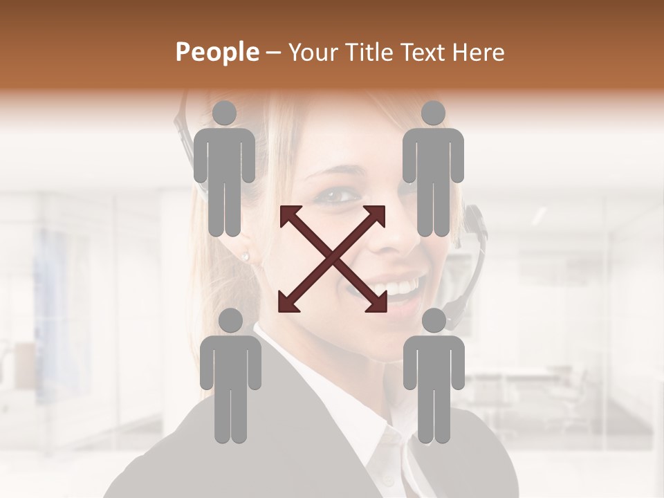Headphone People Communication PowerPoint Template