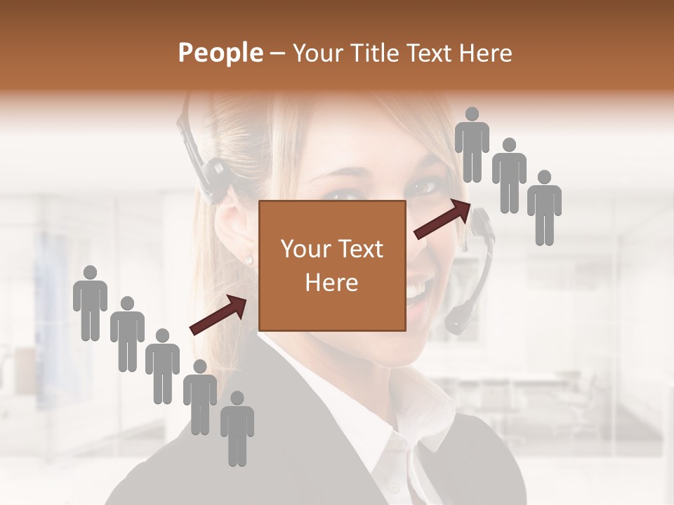 Headphone People Communication PowerPoint Template