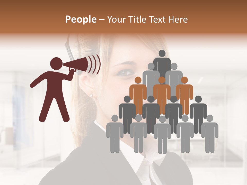 Headphone People Communication PowerPoint Template