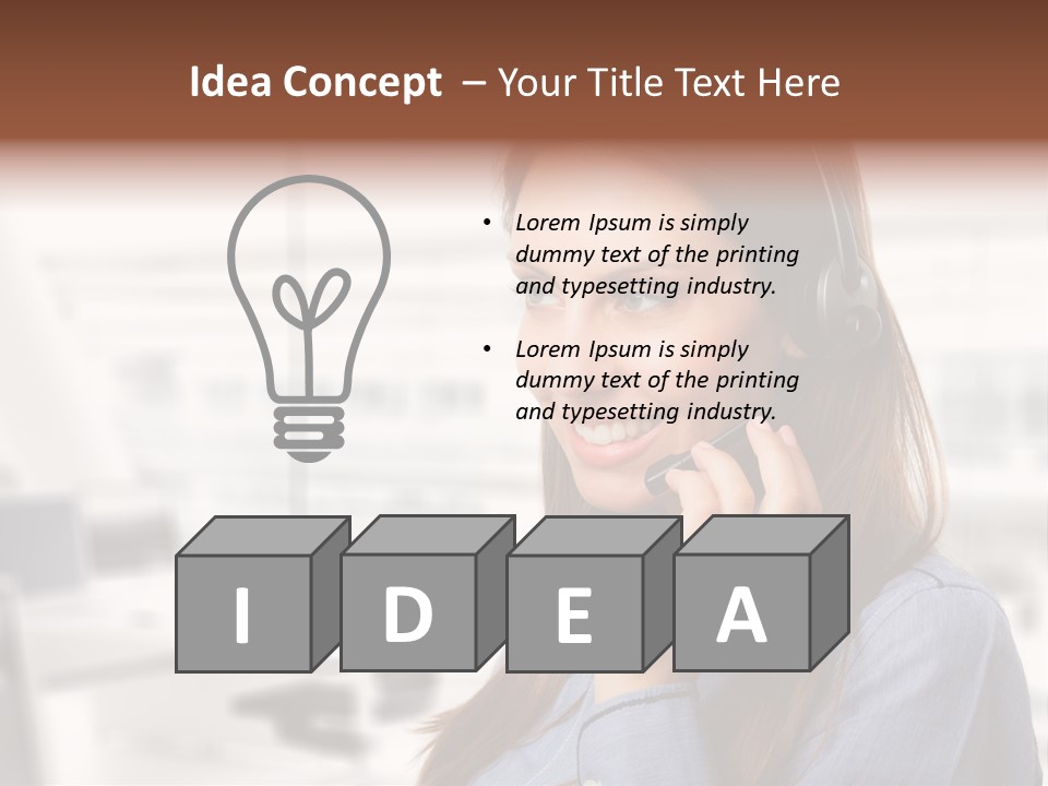 Headphone Cute Smile PowerPoint Template