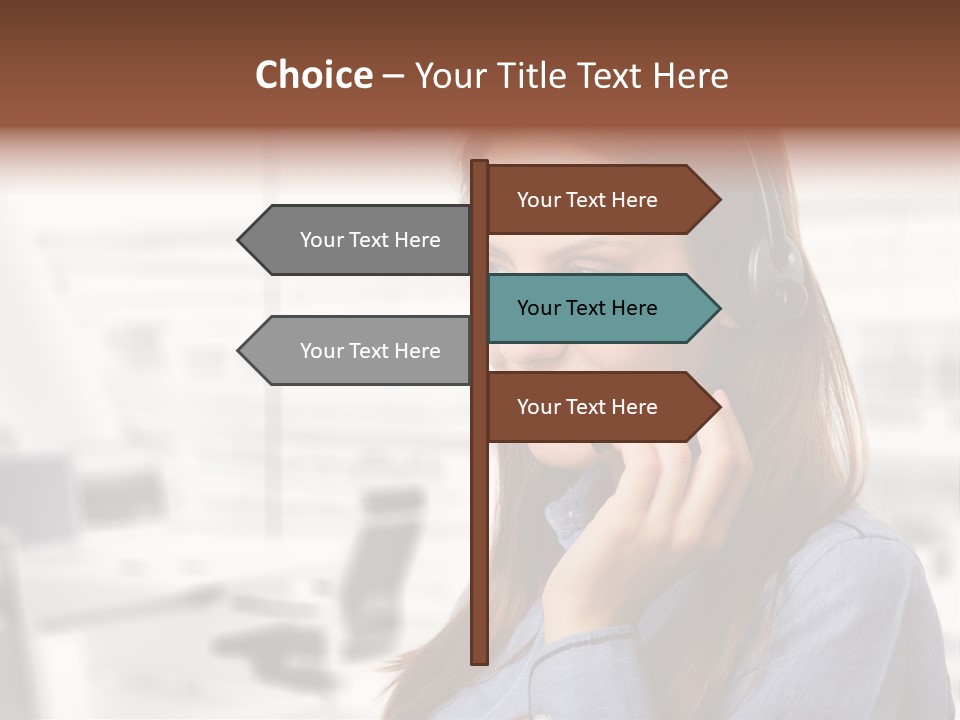 Headphone Cute Smile PowerPoint Template