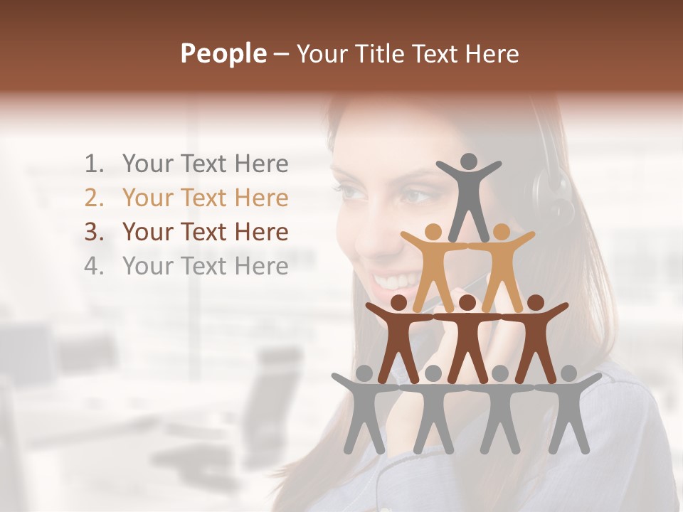 Headphone Cute Smile PowerPoint Template