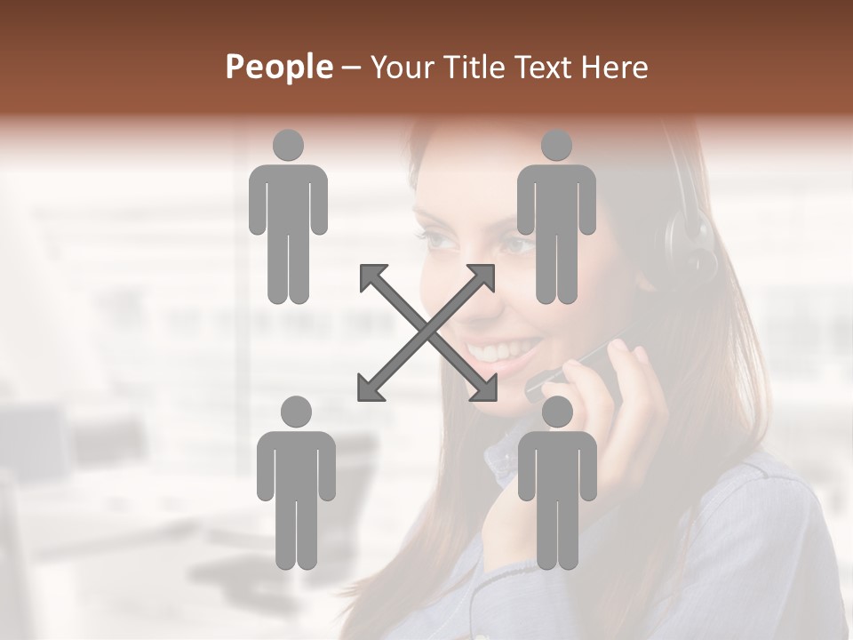 Headphone Cute Smile PowerPoint Template