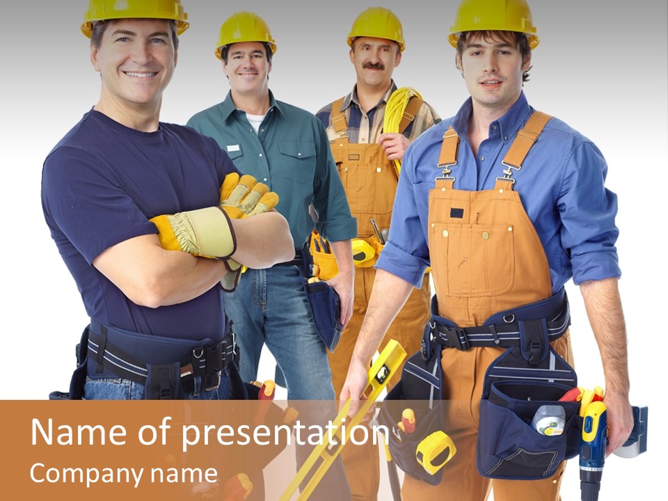 Yellow Drill Manufacturing PowerPoint Template