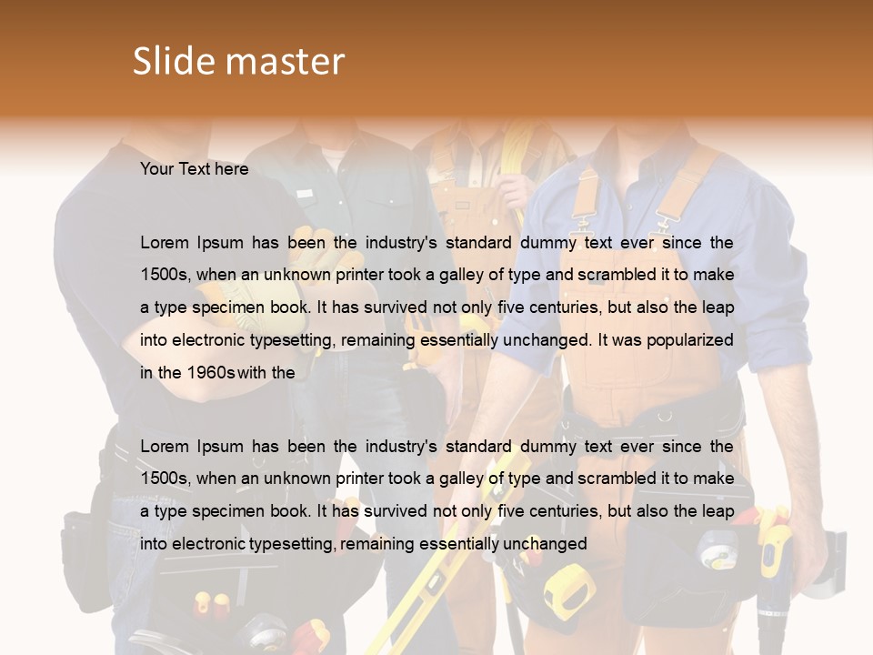 Yellow Drill Manufacturing PowerPoint Template