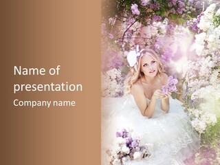 Bouquet Wedding Female PowerPoint Template