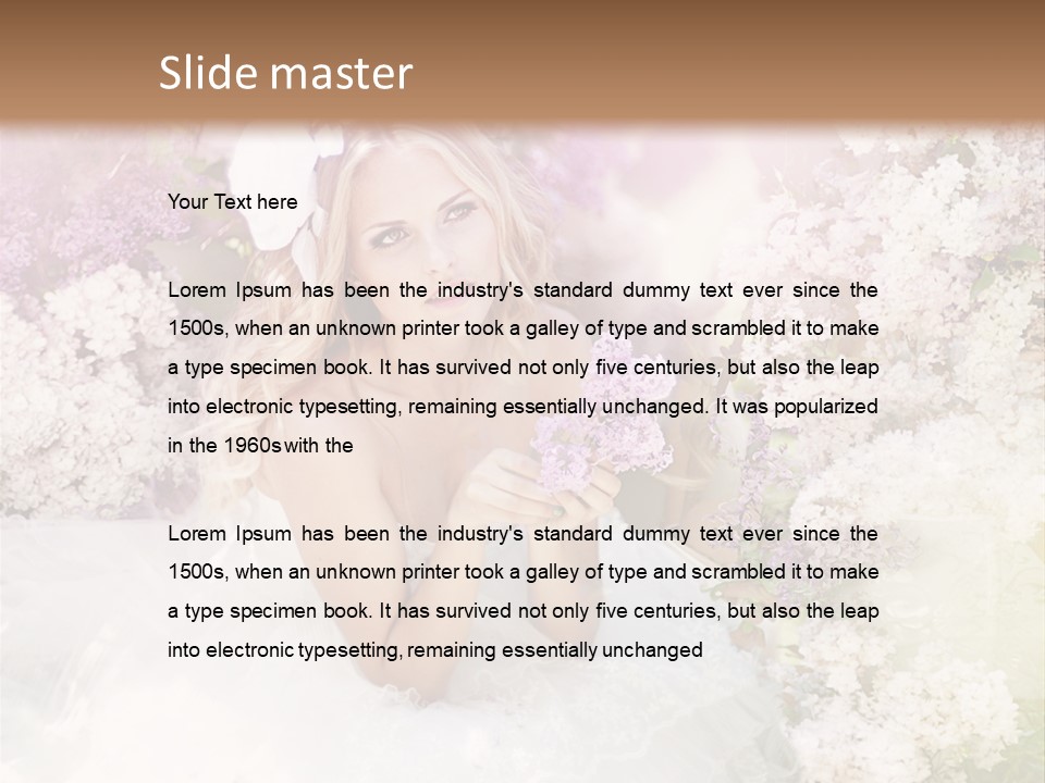 Bouquet Wedding Female PowerPoint Template