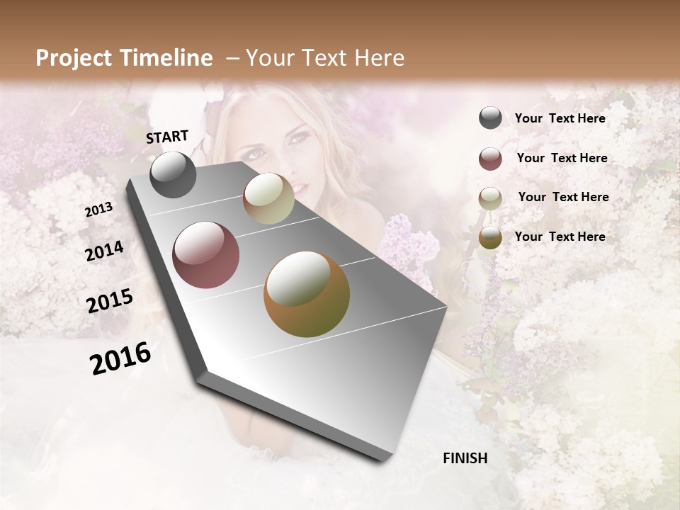 Bouquet Wedding Female PowerPoint Template