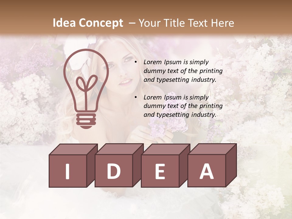 Bouquet Wedding Female PowerPoint Template