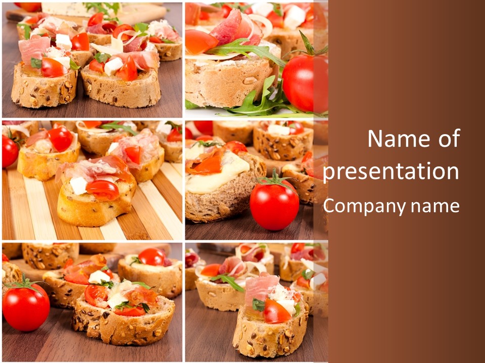 Wooden Board Appetizer Horizontal PowerPoint Template