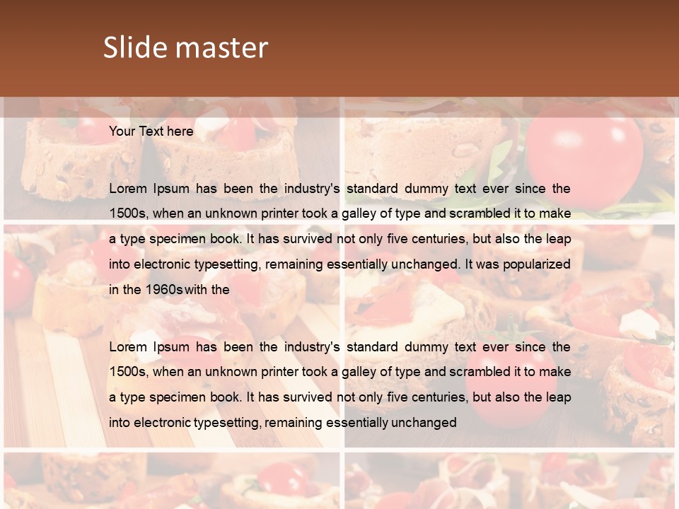 Wooden Board Appetizer Horizontal PowerPoint Template