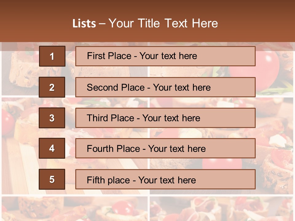 Wooden Board Appetizer Horizontal PowerPoint Template