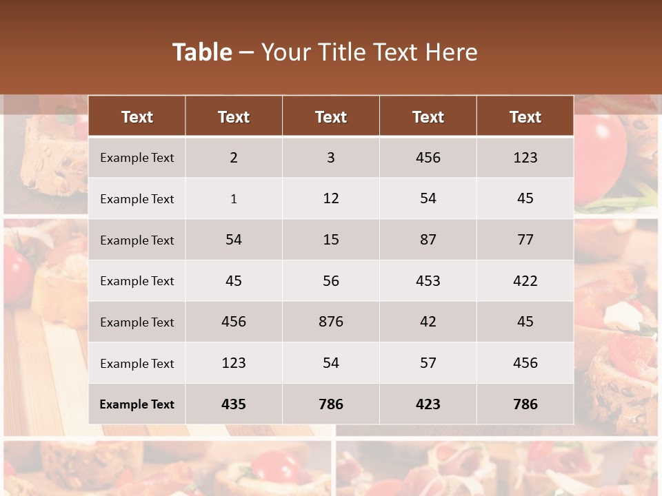 Wooden Board Appetizer Horizontal PowerPoint Template