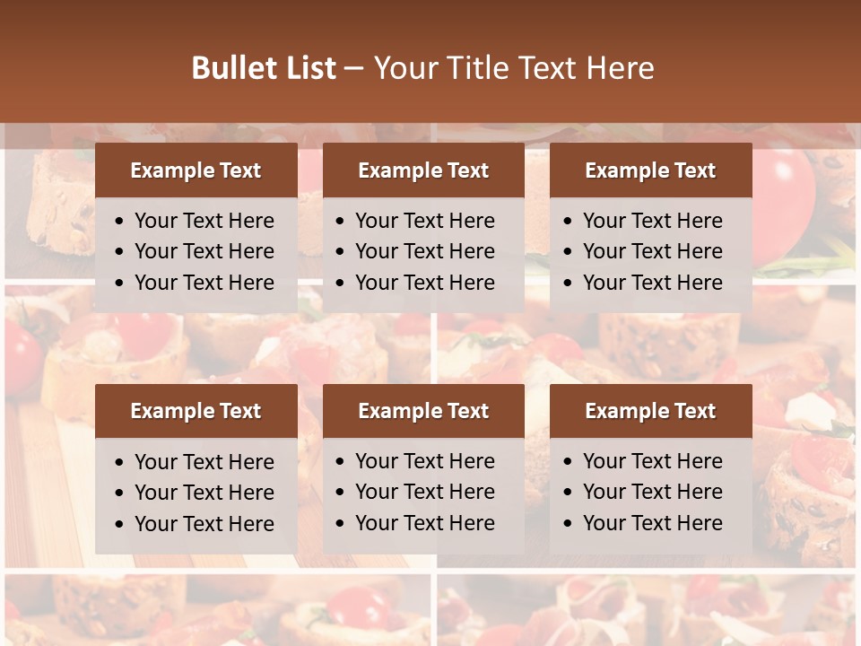 Wooden Board Appetizer Horizontal PowerPoint Template