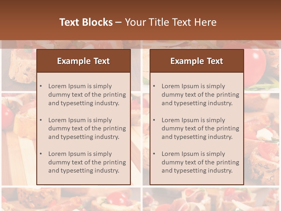 Wooden Board Appetizer Horizontal PowerPoint Template