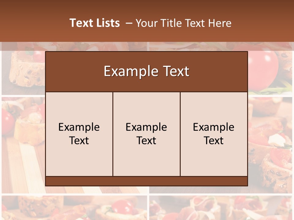 Wooden Board Appetizer Horizontal PowerPoint Template