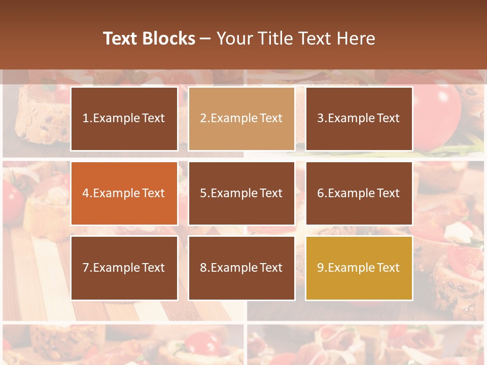 Wooden Board Appetizer Horizontal PowerPoint Template