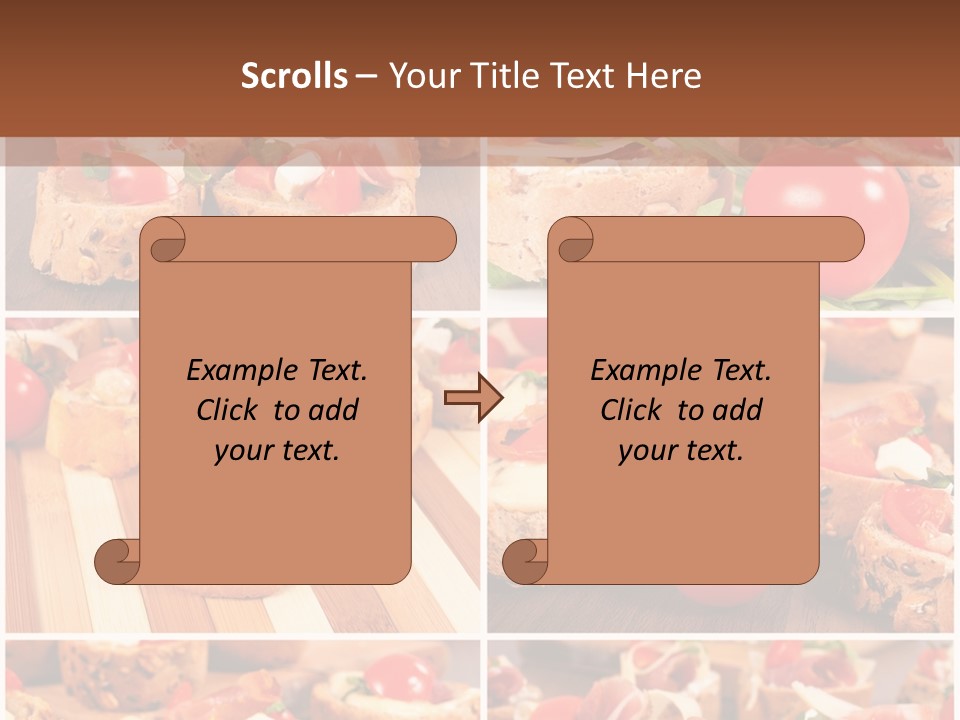 Wooden Board Appetizer Horizontal PowerPoint Template