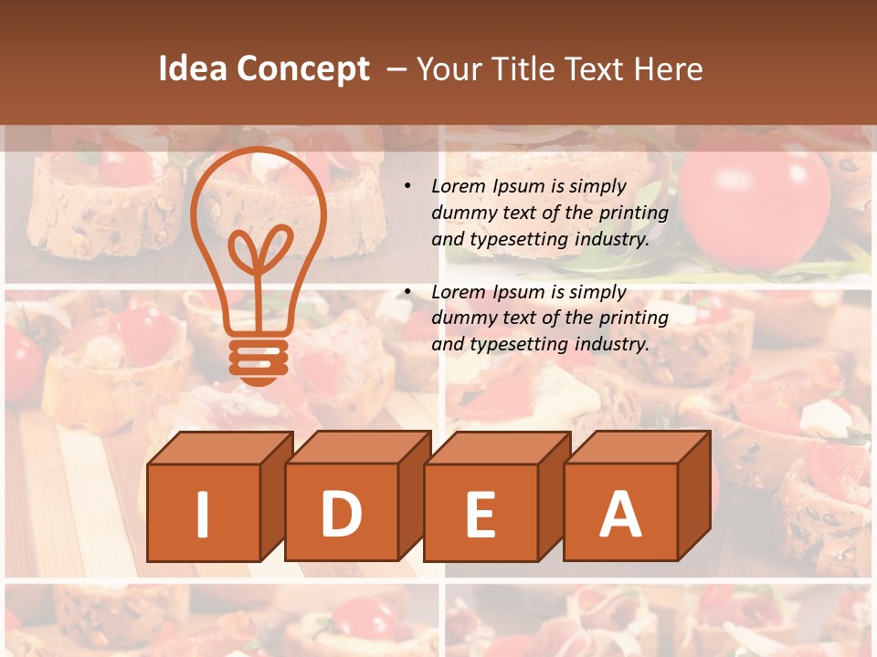 Wooden Board Appetizer Horizontal PowerPoint Template