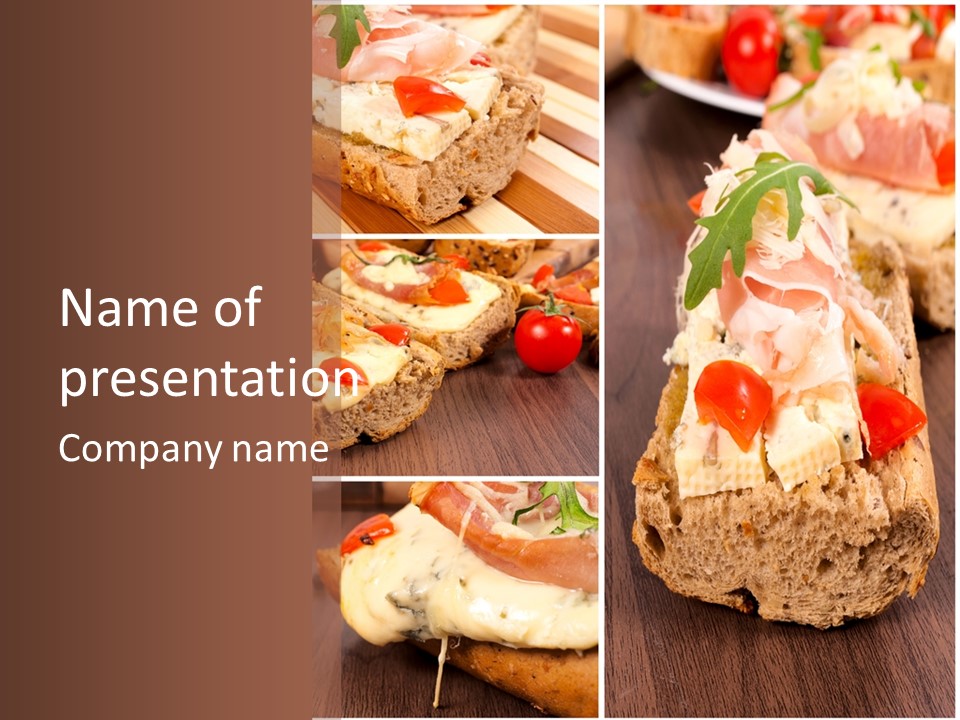 Dish Crostini Mediterranean PowerPoint Template