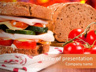 Foods Vegetables Toast PowerPoint Template