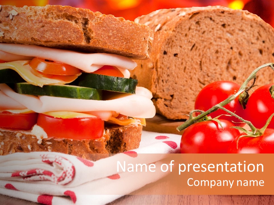 Foods Vegetables Toast PowerPoint Template