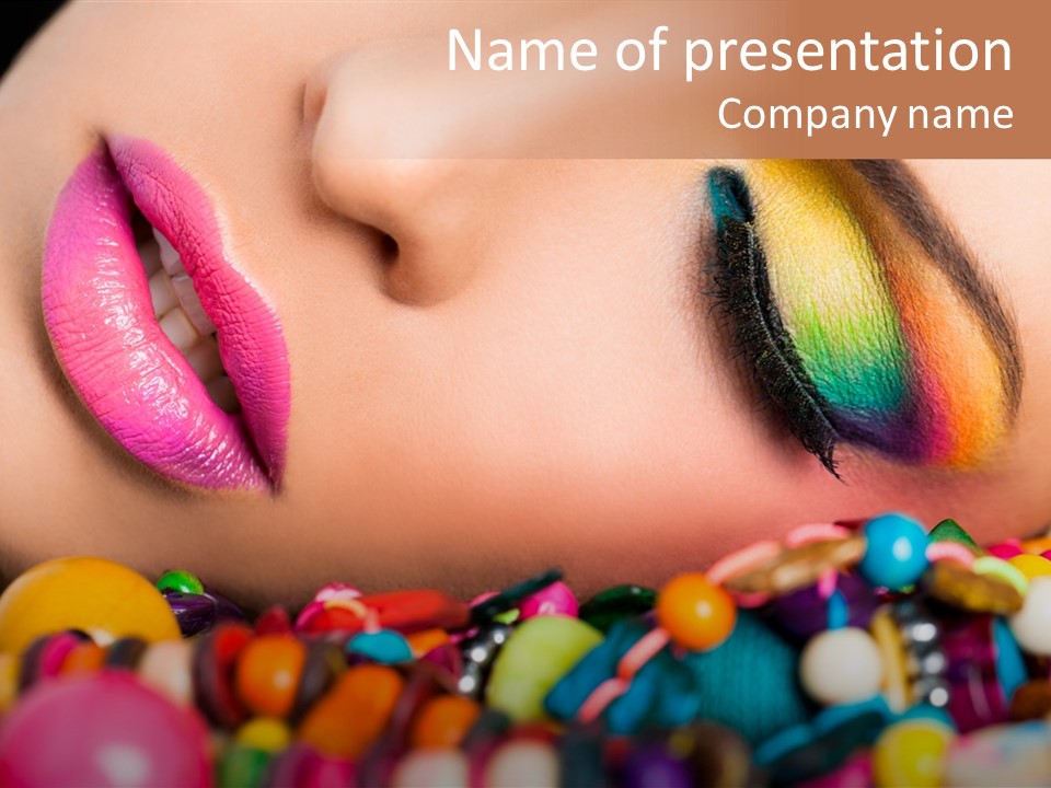 Colour Eyeshadow Female PowerPoint Template