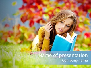 Sutumn Red Woman PowerPoint Template